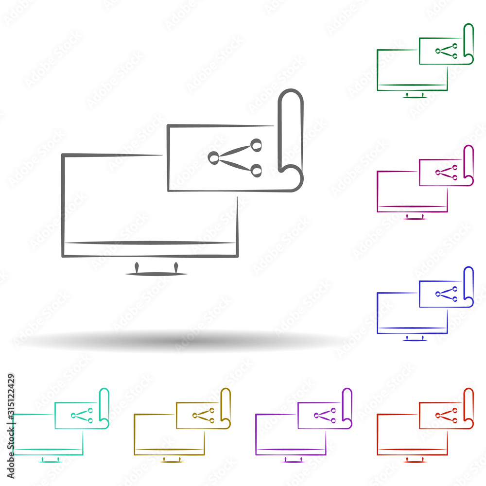 Poster content sharing icon. element of multi color cloud technology icon for mobile concept and web apps. 