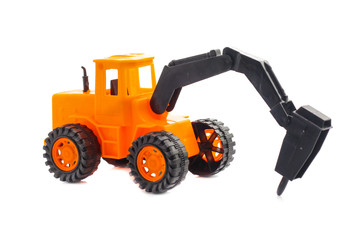 Toy car for Masonry drill on white background
