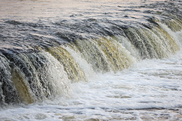 Water splashing through widest  rockwaterfall in Europe - Ventas rumba.