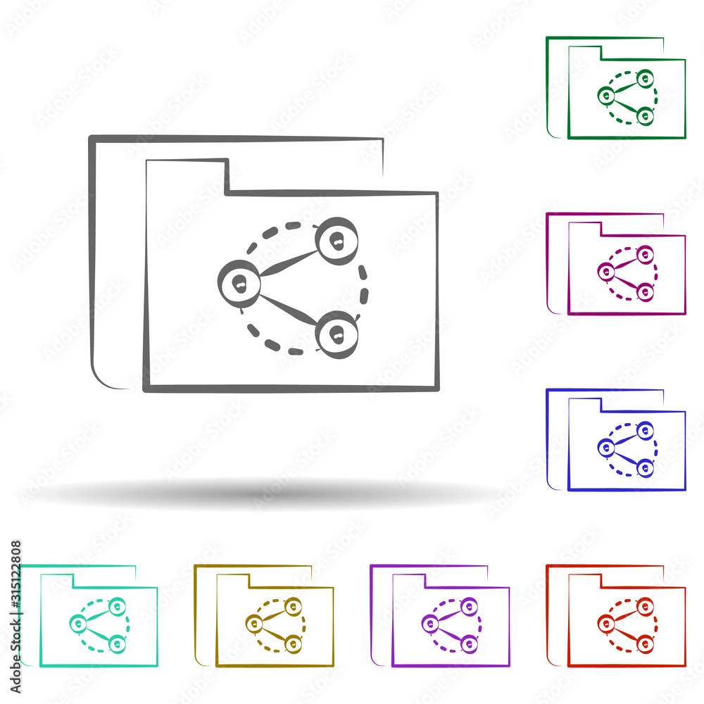 Poster file sharing icon. element of multi color cloud technology icon for mobile concept and web apps. det