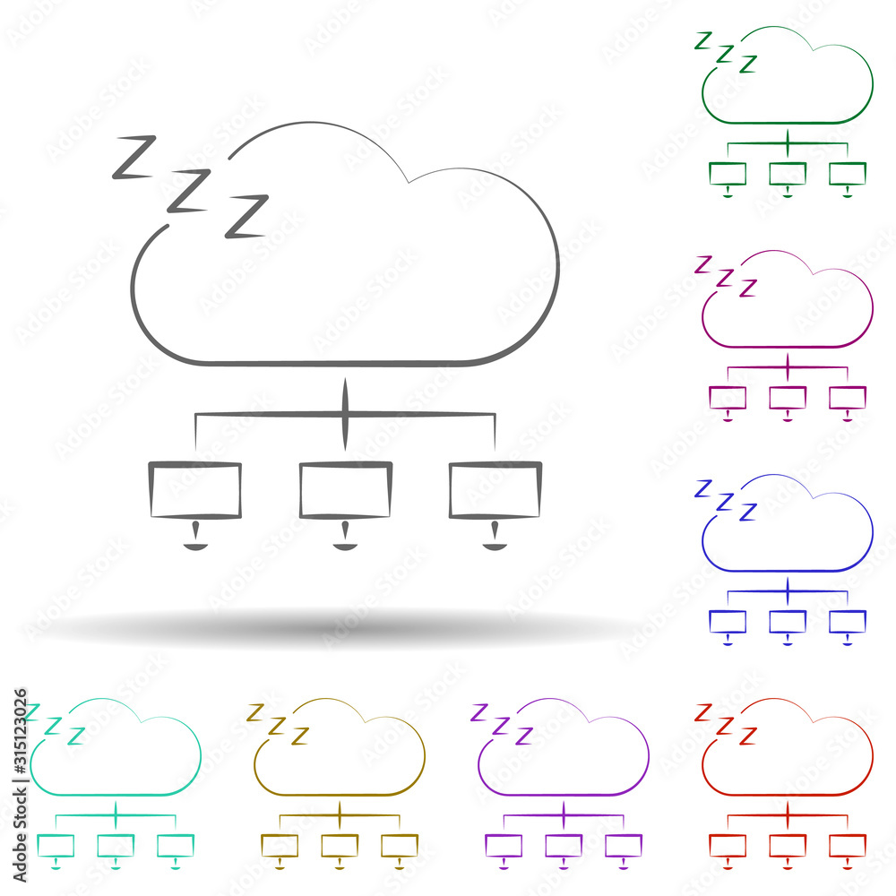 Poster cloud server not found icon. element of multi color cloud technology icon for mobile concept and web