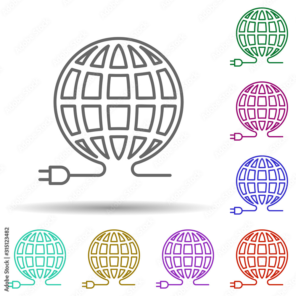 Poster connection, communication in multi color style icon. simple thin line, outline vector of communicati