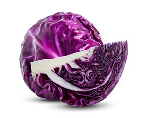 Fototapeta premium red cabbage isolated on white background