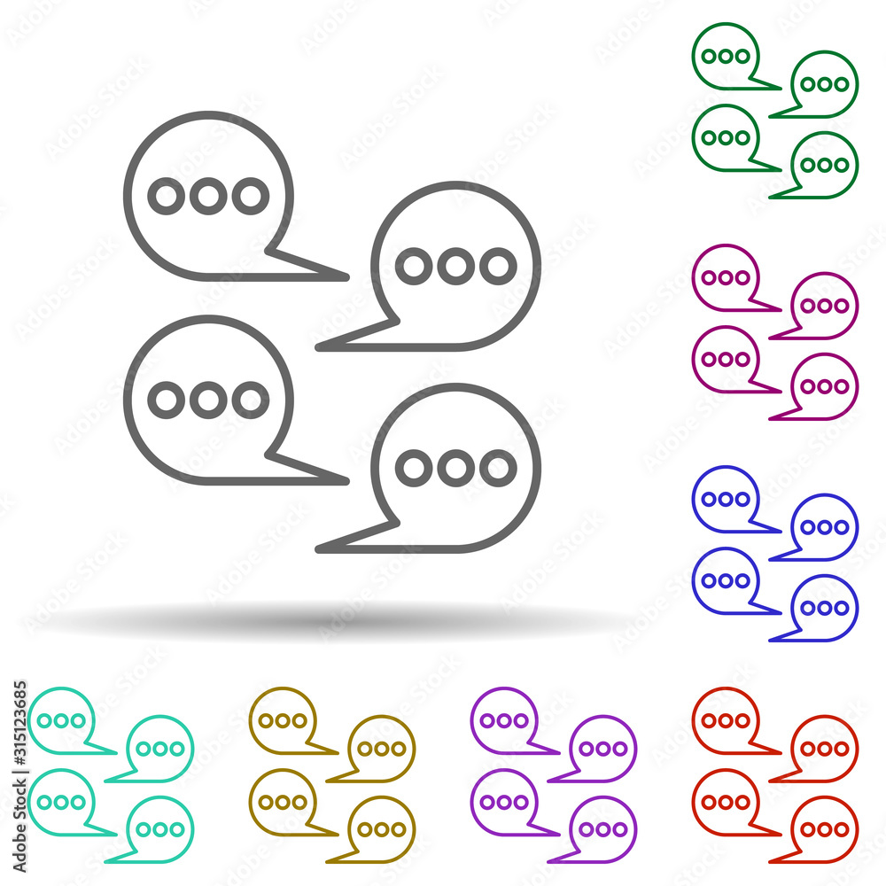 Poster Chat, communication in multi color style icon. Simple thin line, outline vector of communication icons for ui and ux, website or mobile application