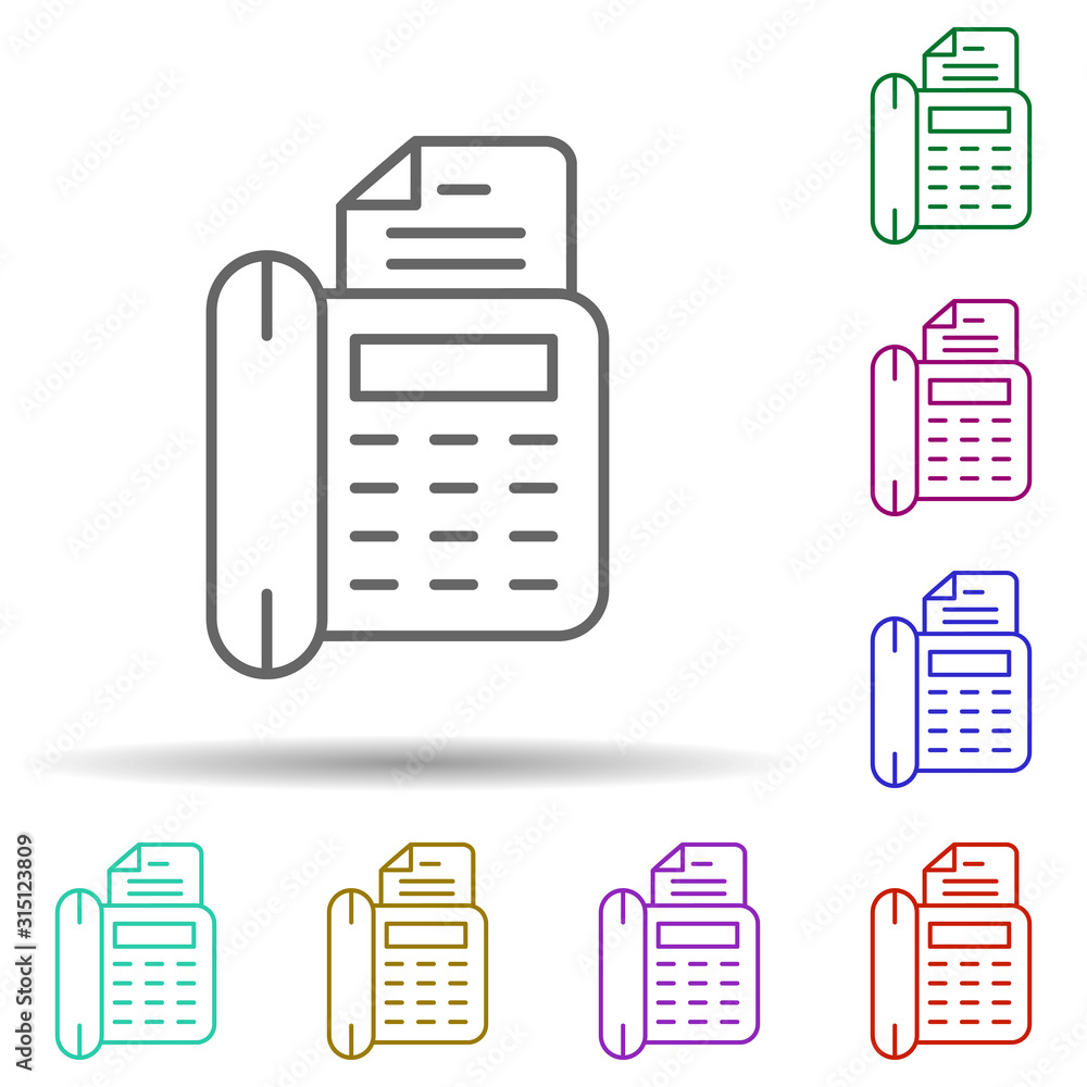 Poster fax, communication in multi color style icon. simple thin line, outline vector of communication icon