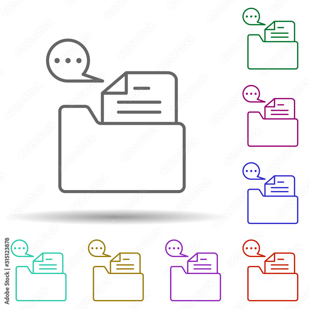 Poster information, communication in multi color style icon. simple thin line, outline vector of communicat