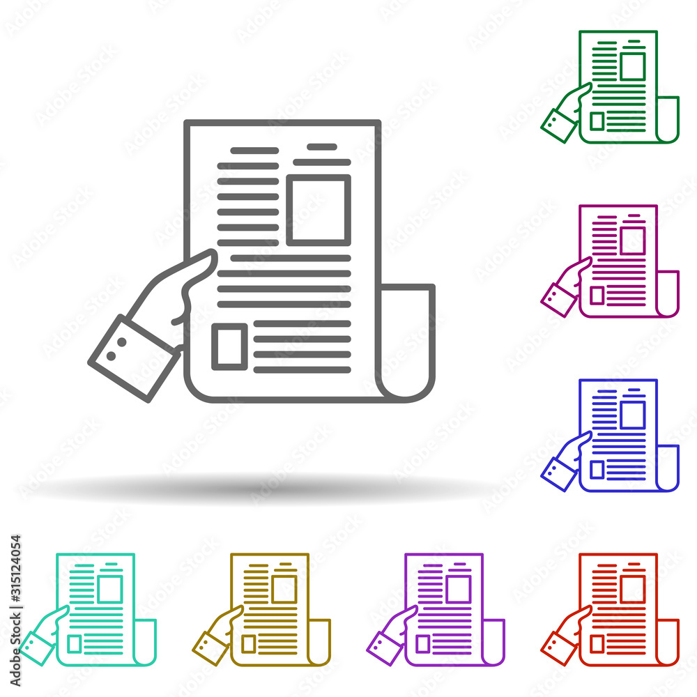 Poster newspaper, communication in multi color style icon. simple thin line, outline vector of communicatio