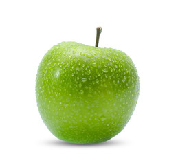 green apple fruit isolated on white background