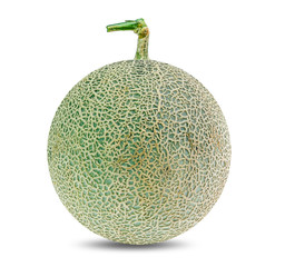 cantaloupe melon fruit isolated on white background