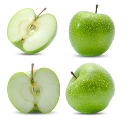 green apple fruit isolated on white background