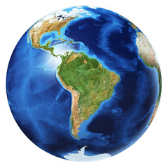 Earth globe 3d illustration. South America view. © Pixelchaos