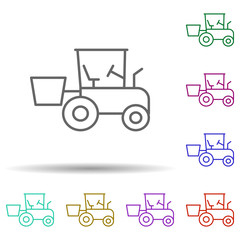 Bucket loader in multi color style icon. Simple thin line, outline vector of consruction machinery icons for ui and ux, website or mobile application