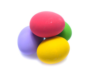 Perfect colorful handmade easter eggs isolated on a white