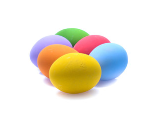 Perfect colorful handmade easter eggs isolated on a white