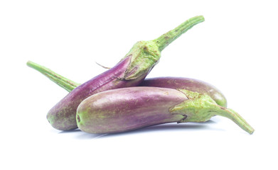 eggplants on white background