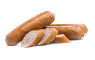 Frankfurter sausage isolated on white background