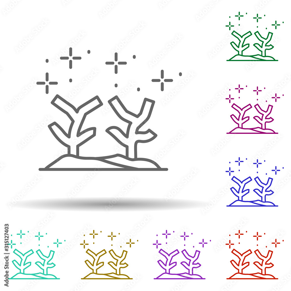 Poster diving collar in multi color style icon. simple thin line, outline vector of diving icons for ui and