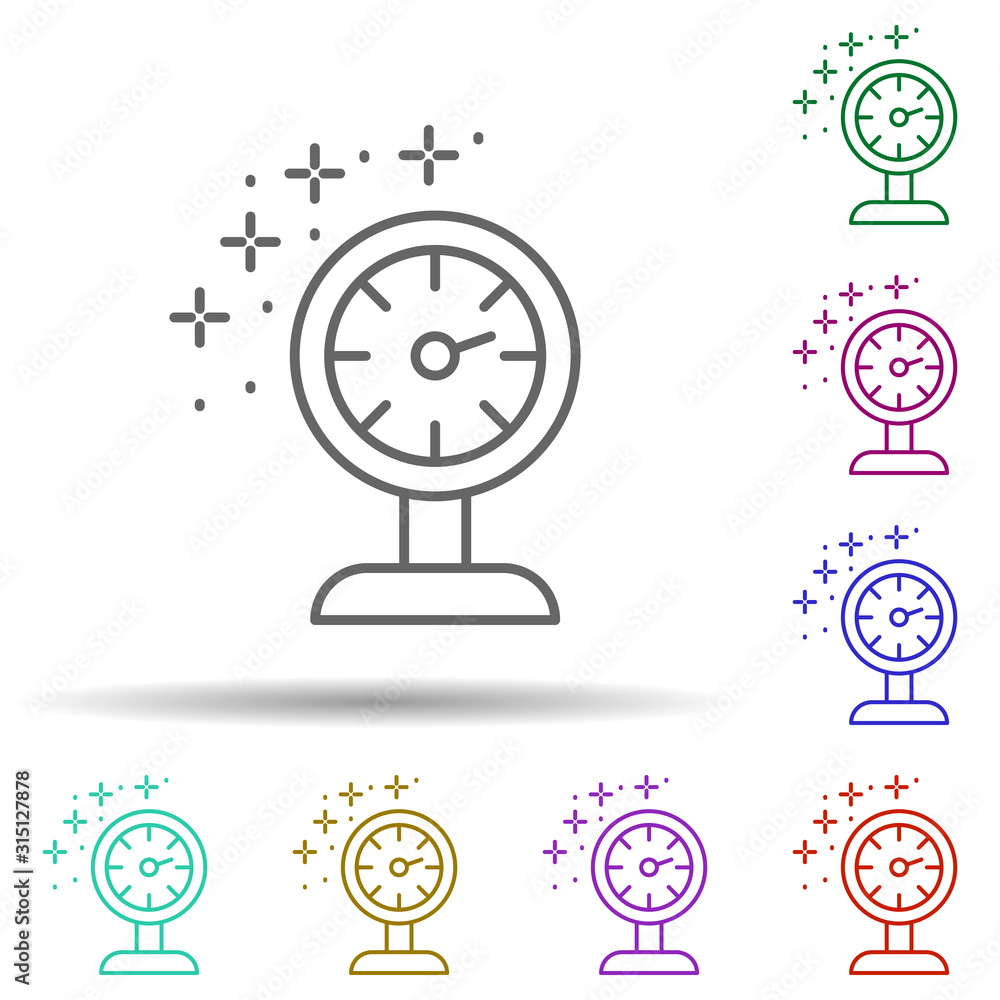 Poster diving meter in multi color style icon. simple thin line, outline vector of diving icons for ui and 