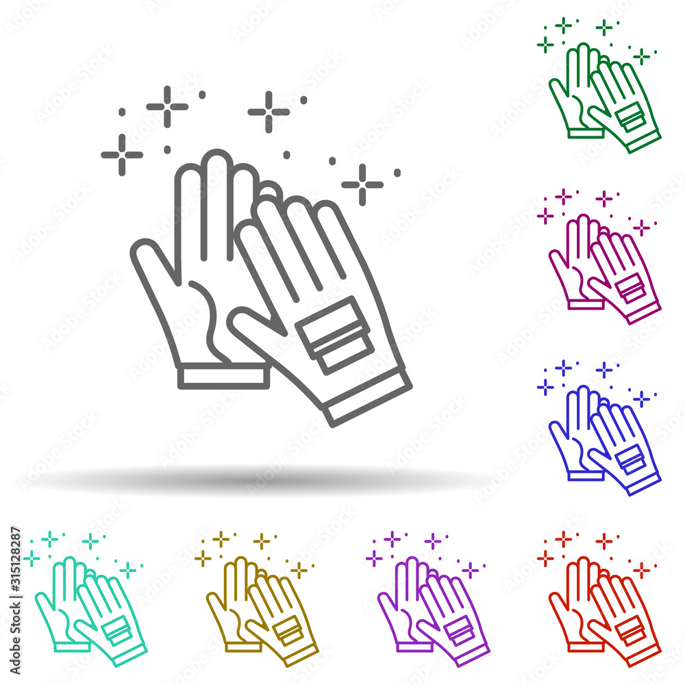 Poster diving gloves in multi color style icon. simple thin line, outline vector of diving icons for ui and