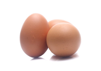 Eggs isolated on white background