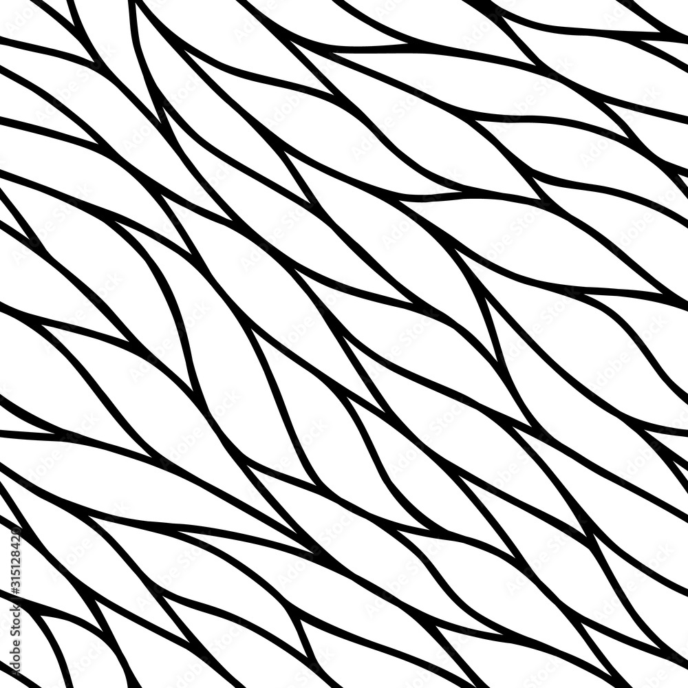 Poster abstract irregular background with wavy lines. brush seamless pattern. random simple twisted stripes
