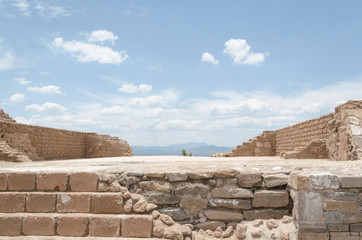 Otomi construction at the Pahñu archaeological zone in Hidalgo, Mexico