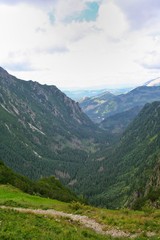 Fototapeta na wymiar Beautiful Green Landscape of Tatra Mountains. Mountain range in Poland.