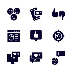 Vector set icon of social networks in flat style.