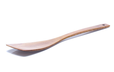 spatula turner isolated on white background (wood)