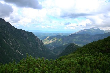 Beautiful Green Landscape of Tatra Mountains. Mountain range in Poland.