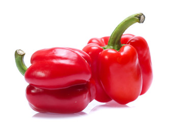 Red sweet pepper isolated on a white background