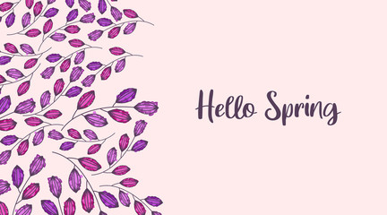 Hello spring background illustration