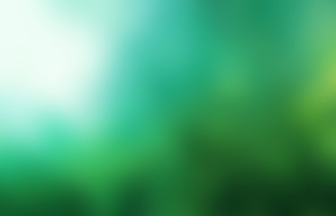 Green empty background. Blur formless simple pattern. Emerald color defocus texture.