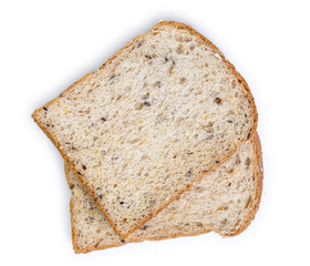 slice bread isolated on white background