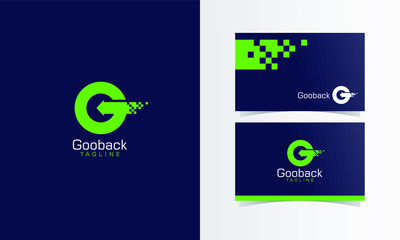 Go Back Logo mark with business card template design for branding identity