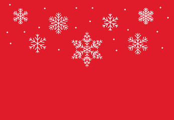 Snowflakes winter red background.