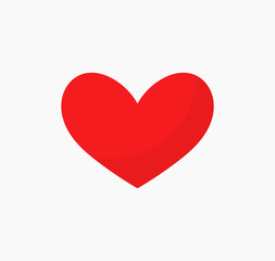 Red heart cute icon.
