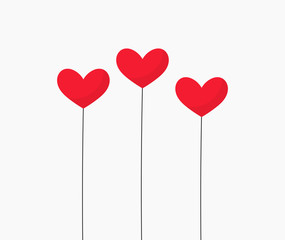 Plakat Three red hearts.