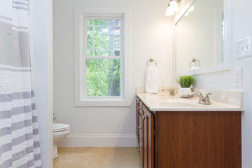 Fototapeta na wymiar interior of beautiful updated elegant bathroom