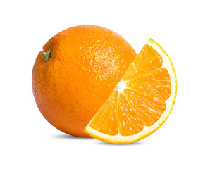 Orange fruit. Orang slice isolate on white background