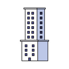 tower city business architecture, apartment and office building, urban landscape on white background