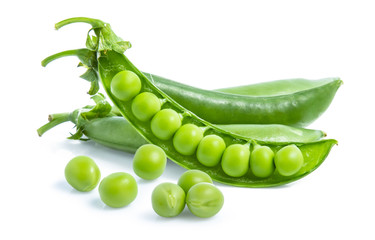 green Pea vegetable isolated on white background