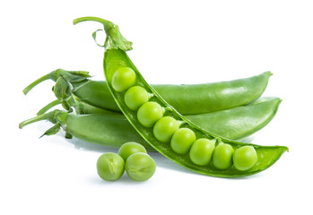 green Pea vegetable isolated on white background