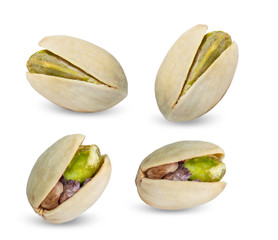 Pistachio nuts. Isolated on a white background