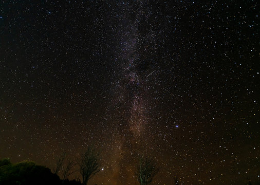 A winter image of the Milky Way Galaxy seen above the Applecross Peninsula, Wester Ross, Scotland. 25 december 2019