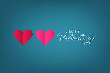 Valentines Day banner background with 3d hearts. Love design concept. Romantic invitation or sale offer promo. Vector illustration.