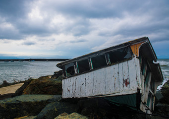 old fishing boat on the beach
