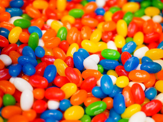 Multi-colored sweets. close-up. Childrens sweets. The cause of childhood caries.