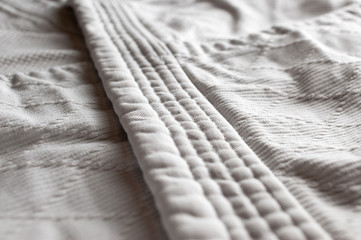 White japanese martial art uniform detail