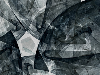 black and white abstract fractal background 3d rendering illustration